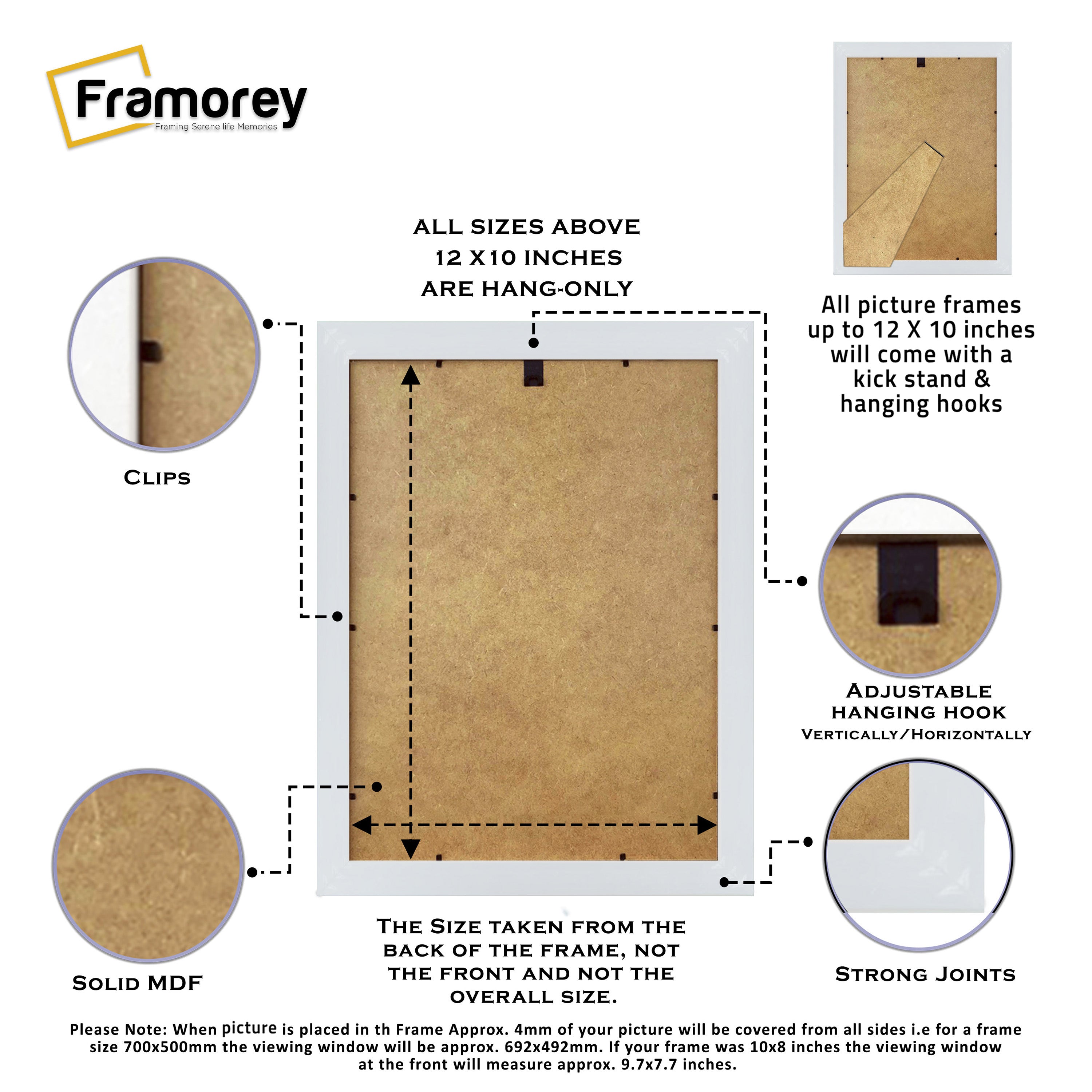  Vintage Distressed Backside View Poster Frame Highlighting its features