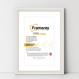 White antique-style poster frame with white mount, Framorey handmade picture frame for wall display