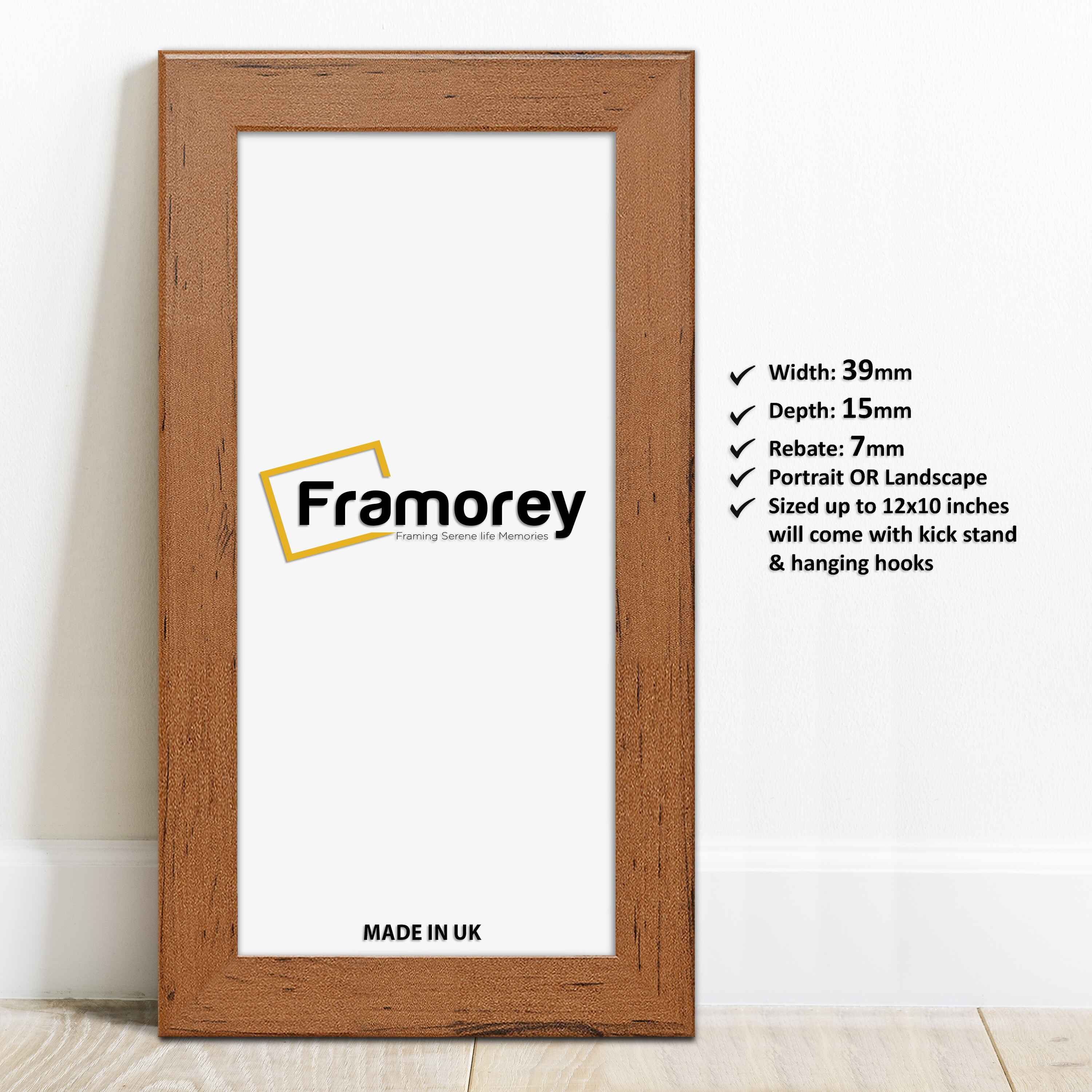 Panoramic Size Walnut Picture Frames Handmade Wooden Effect Poster Frames
