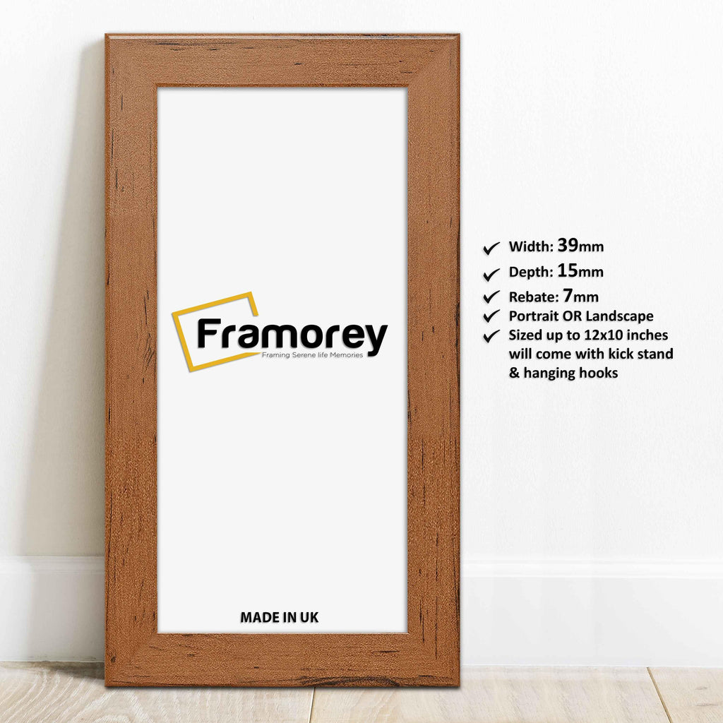 Panoramic Walnut Picture Frames Handmade Wooden Effect Poster Frames
