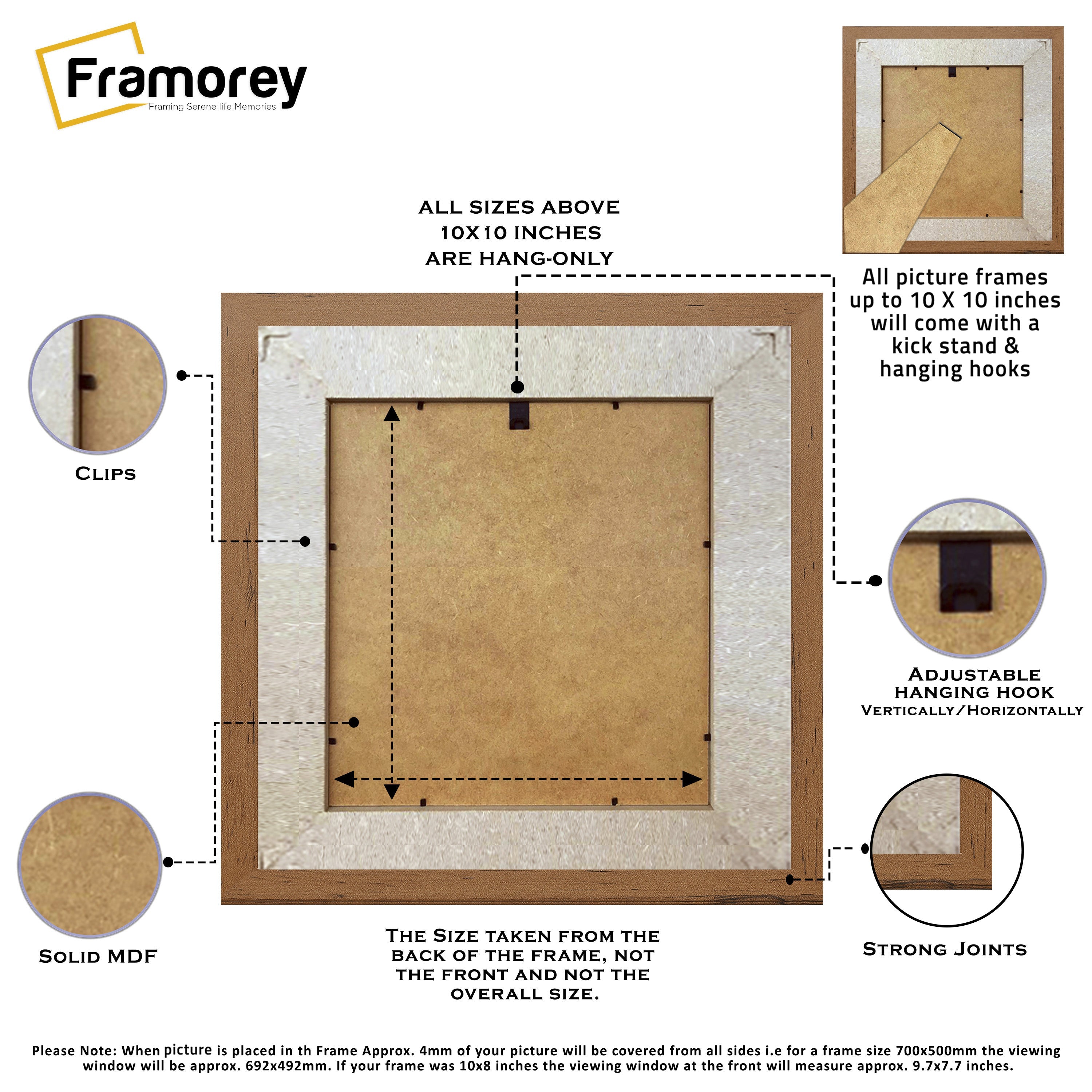 Square Photo Frame Backside View Highlighting its Features