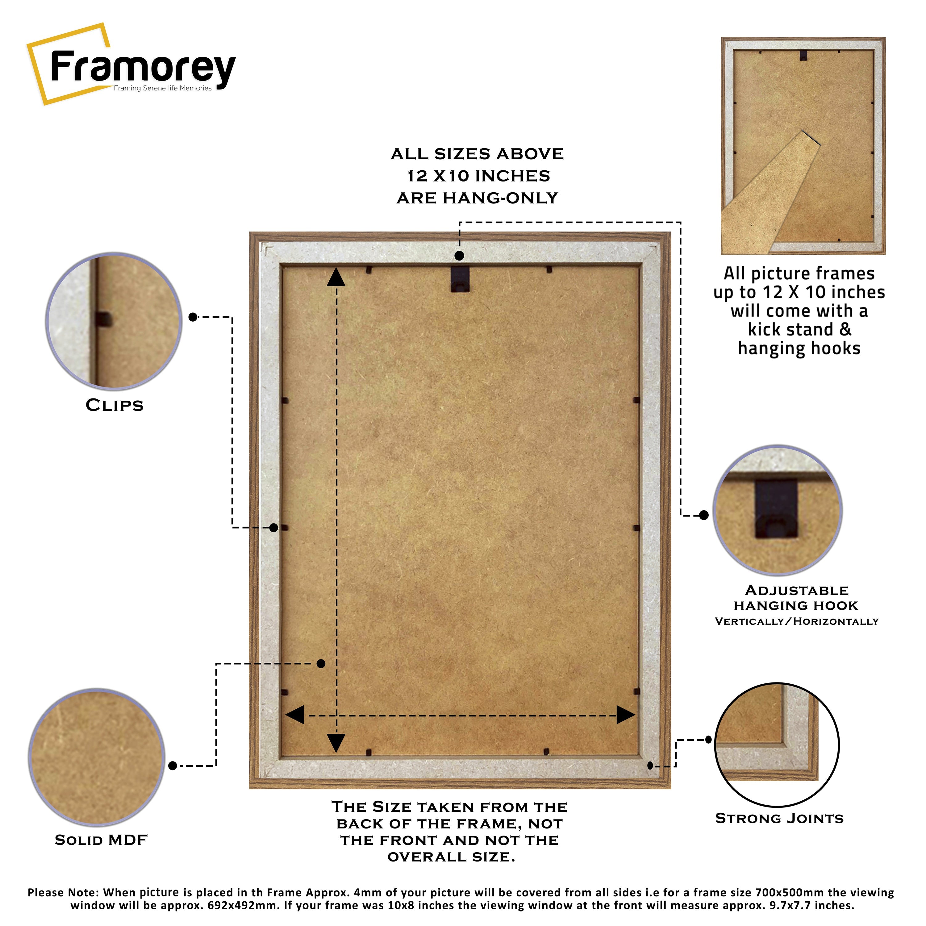 Walnut Photo Frame Backside View Highlighting its features