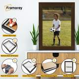 illustration of how to install a walnut picture frame step by step