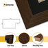 close view of walnut With Black Mount finish wooden picture frame Featuring Molding Side view, Texture and Material