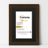 Walnut With Black wooden poster frame, flat texture, premium wall décor frame on a White surface standing with a wall