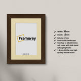 Walnut Photo Frames Handmade Wooden Poster Frames With Ivory Mount
