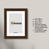 Walnut Picture Frames Handmade Wooden Effect Frames With White Mount