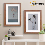 Step Style Walnut Picture Frame Wall Art Poster Frame With White Mount