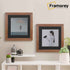 Step Style Square Size Walnut Picture Frame With Black Mount