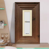 Panoramic Size Walnut Wooden Picture Frame Big Step Style with Ivory Mount