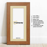 Panoramic Walnut Picture Frames Handmade Poster Frames With Ivory Mount