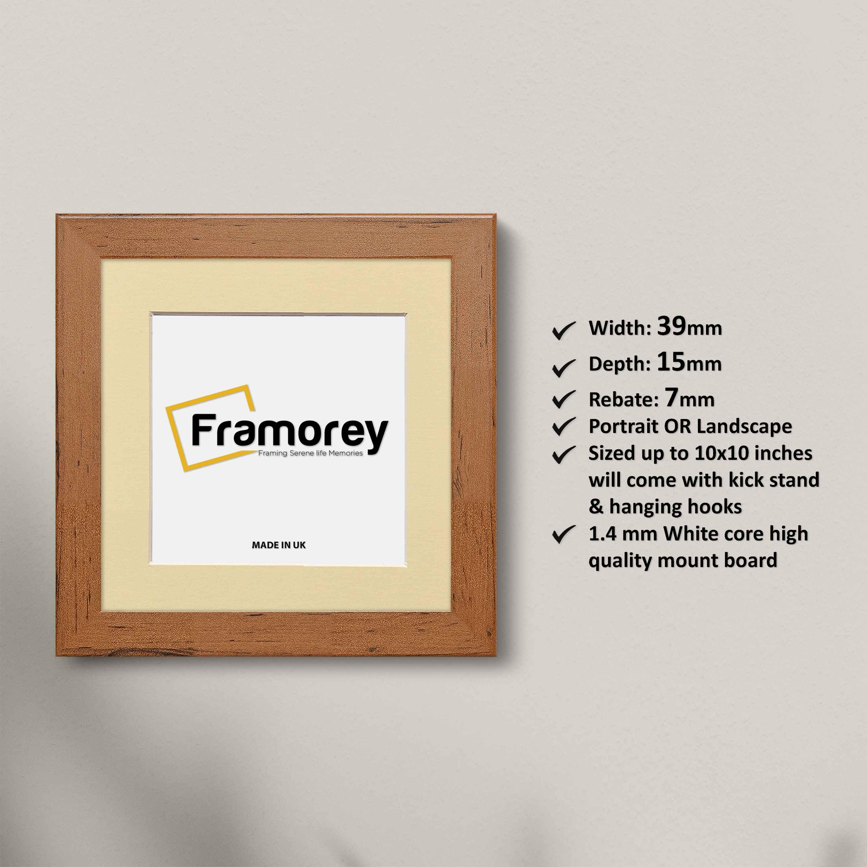 Square Walnut Frame Square Walnut Picture Frames Wooden Photo Frames With Ivory Mount ...