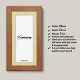 Panoramic Walnut Picture Frames Handmade Poster Frames With Ivory Mount