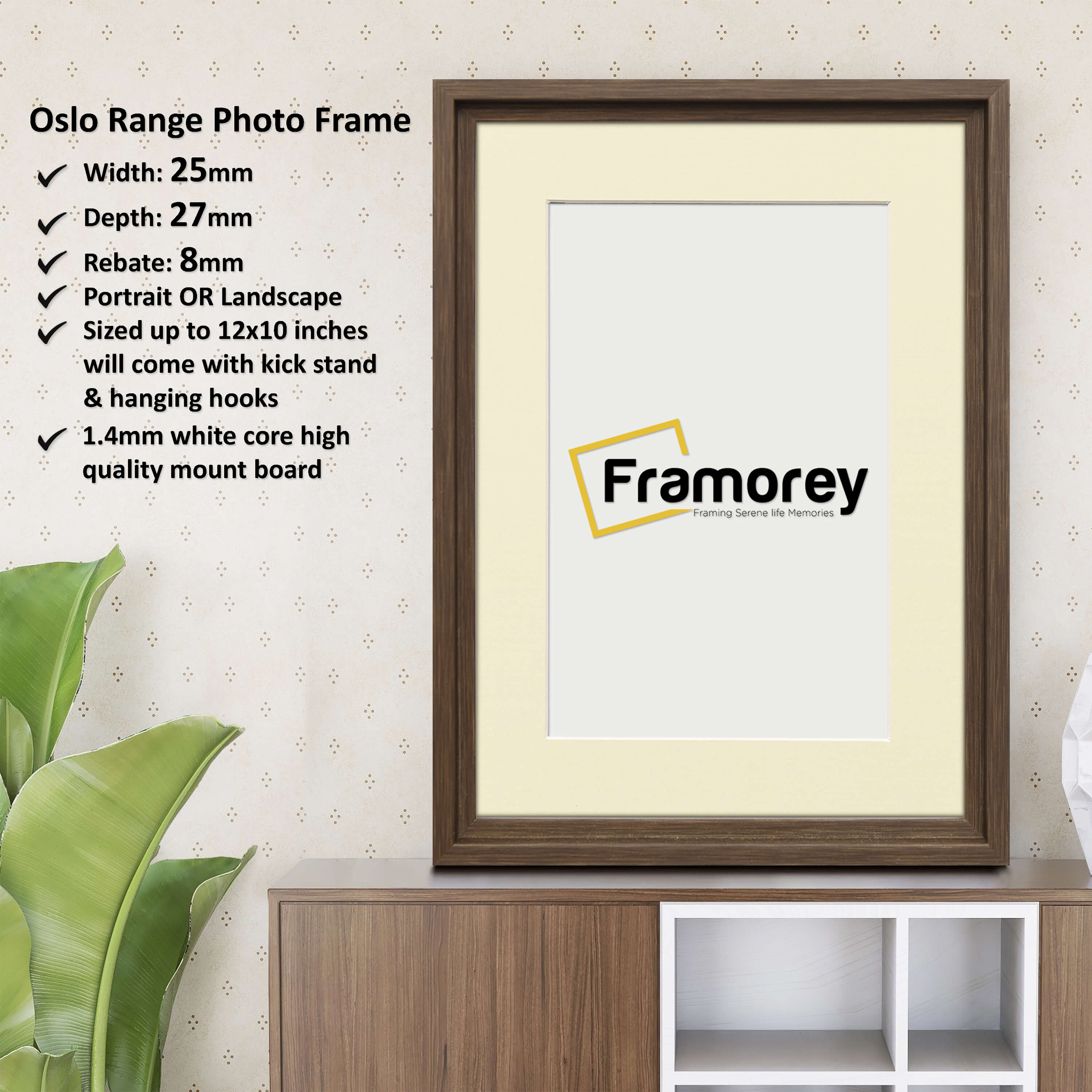 Walnut Picture Frame Oslo Style Photo Frames With Ivory Mount
