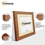 Square Walnut Picture Frames Wooden Photo Frames With Ivory Mount