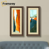 Panorama Style Walnut Oslo Picture Frames With Ivory Mount