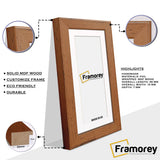 Panoramic Walnut Picture Frames Wooden Poster Frames With White Mount