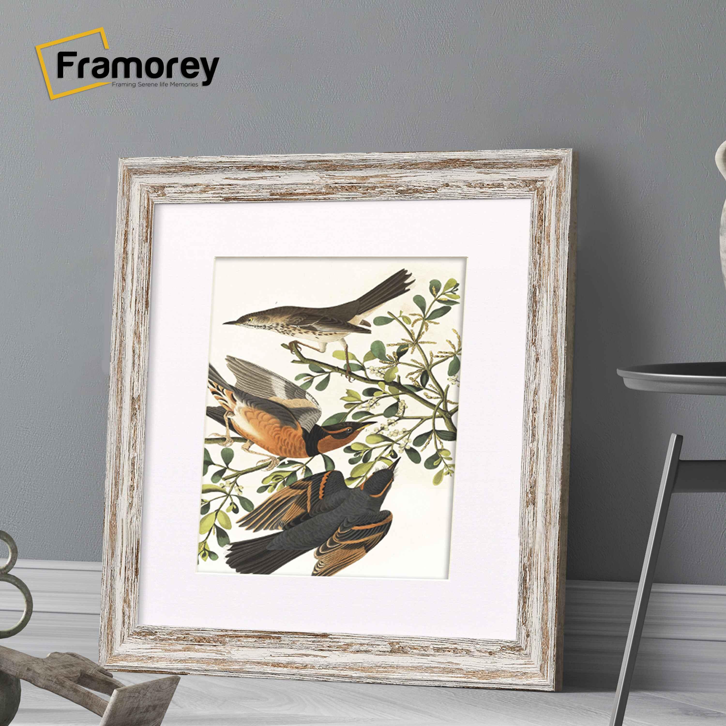 Square Walnut Frame Square Walnut Picture Frame Vintage Distressed Photo Frames With White ...