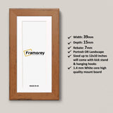 Panoramic Walnut Picture Frames Wooden Poster Frames With White Mount