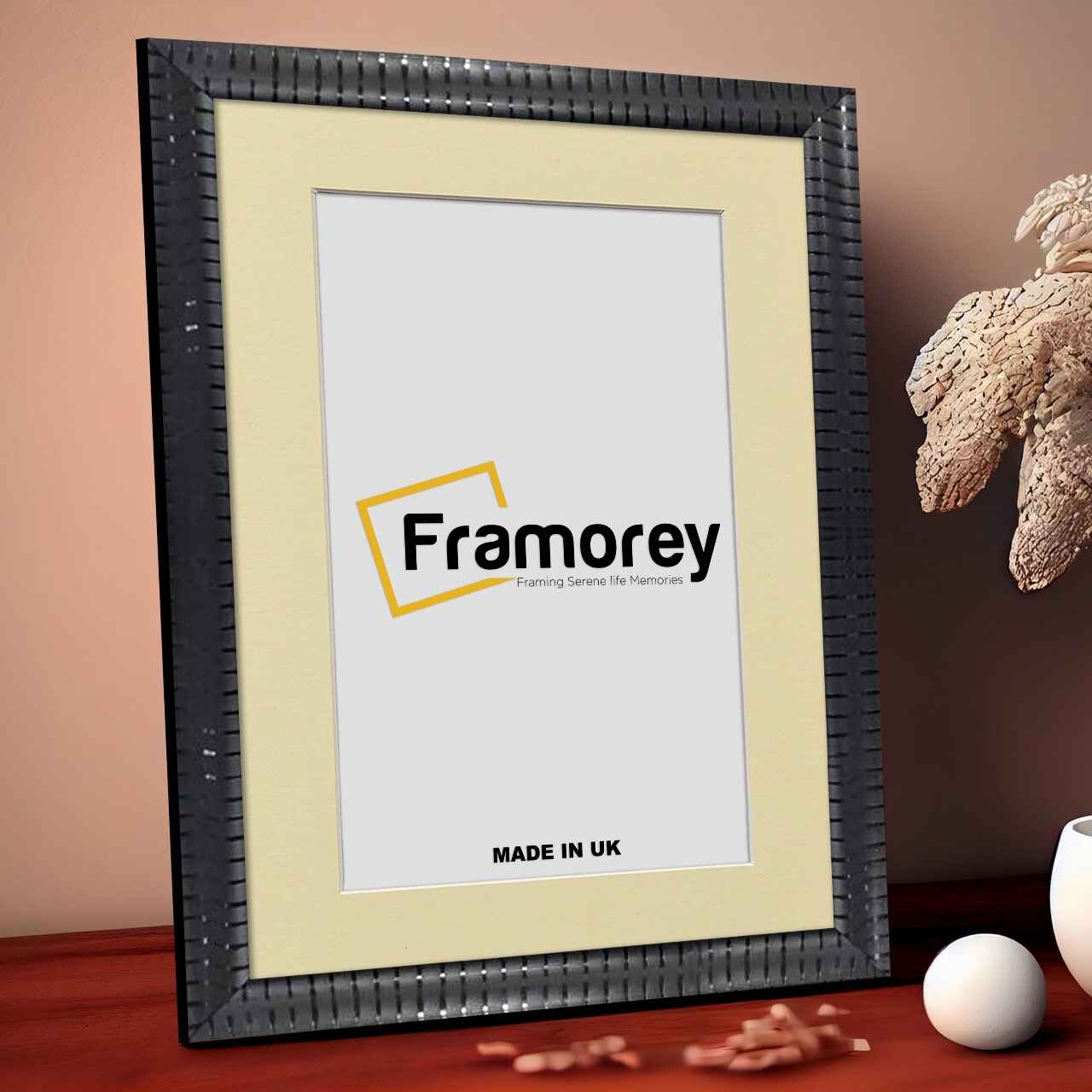 Black Wall Photo Frame poster Frame With Ivory Mount