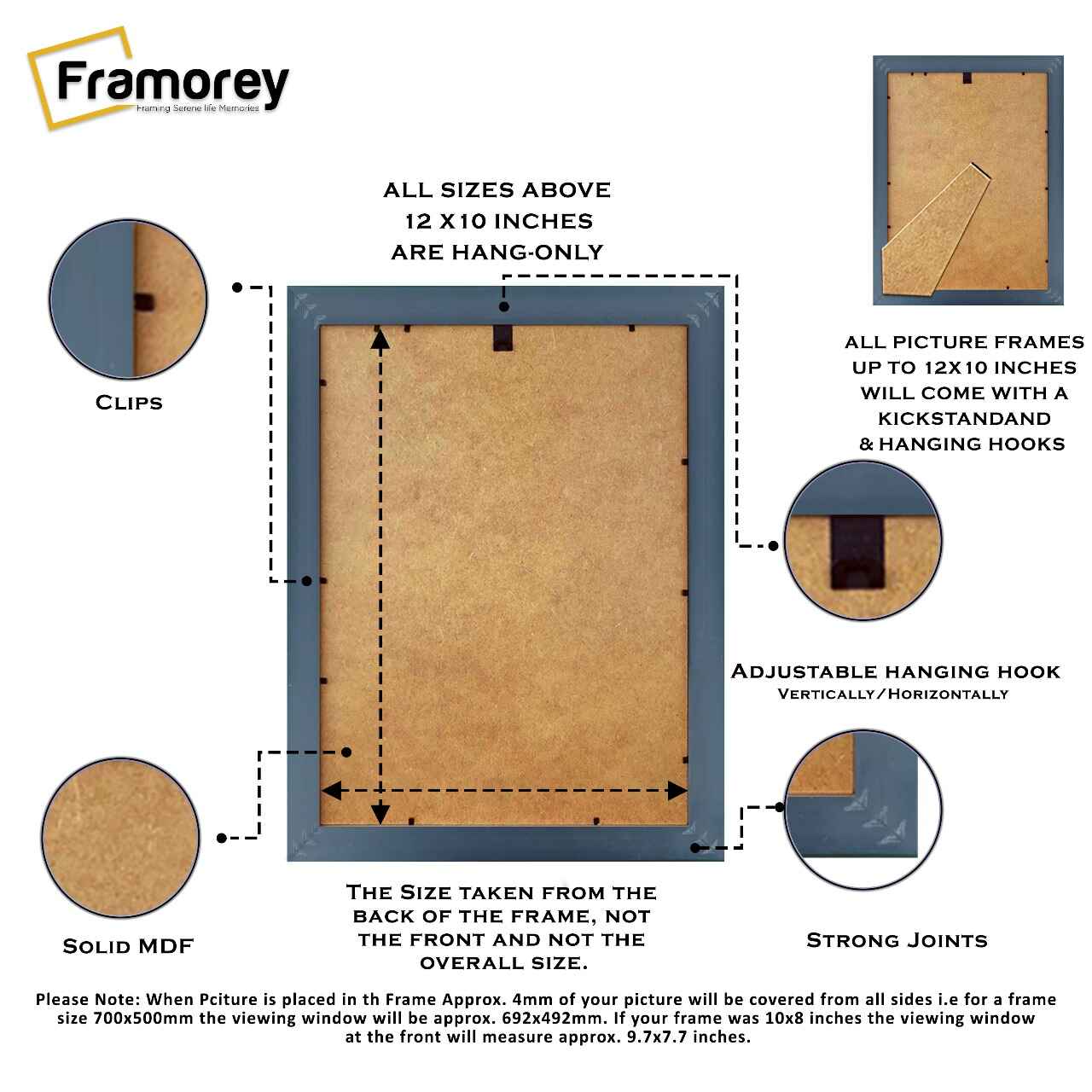 Black Picture Frames Louis Style with White Mount