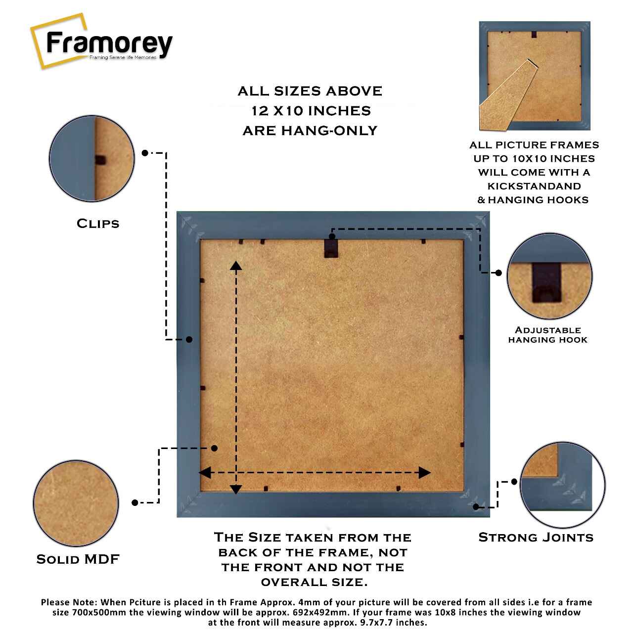 Square Size Louis Black Gold Picture Frame Photo Print Frame