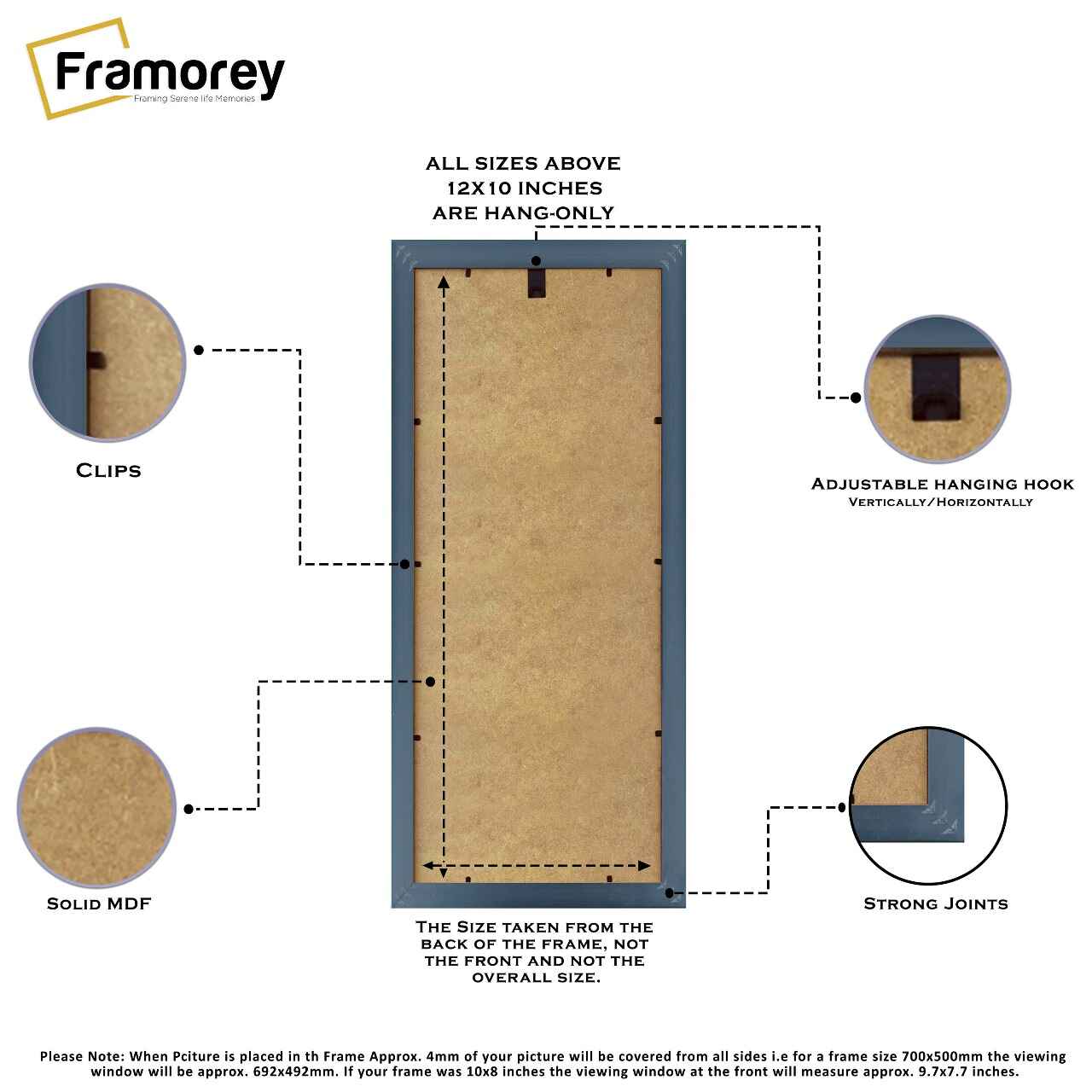 Panoramic Size Louis Gold Maxi Art Poster Frames Picture Frames With White Mount