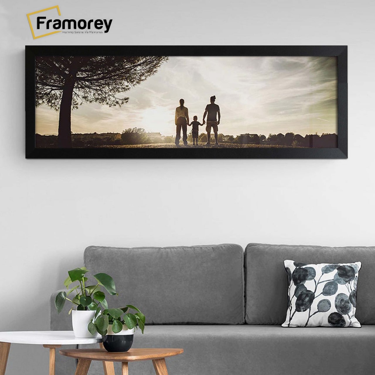 Panoramic Size Matt Black Picture Frames Wall Art Frame