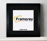 Square Solid Wood Black Picture Frames with Black Mount