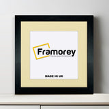 Square Solid Wood Black Picture Frames with Ivory Mount