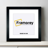 Square Solid Wood Black Picture Frames With White Mount