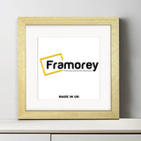 Square Natural Solid Wood Picture Frames with White Mount