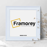 Square Size Grained White Picture Frame Fletcher Wood Style Photo Print Frame