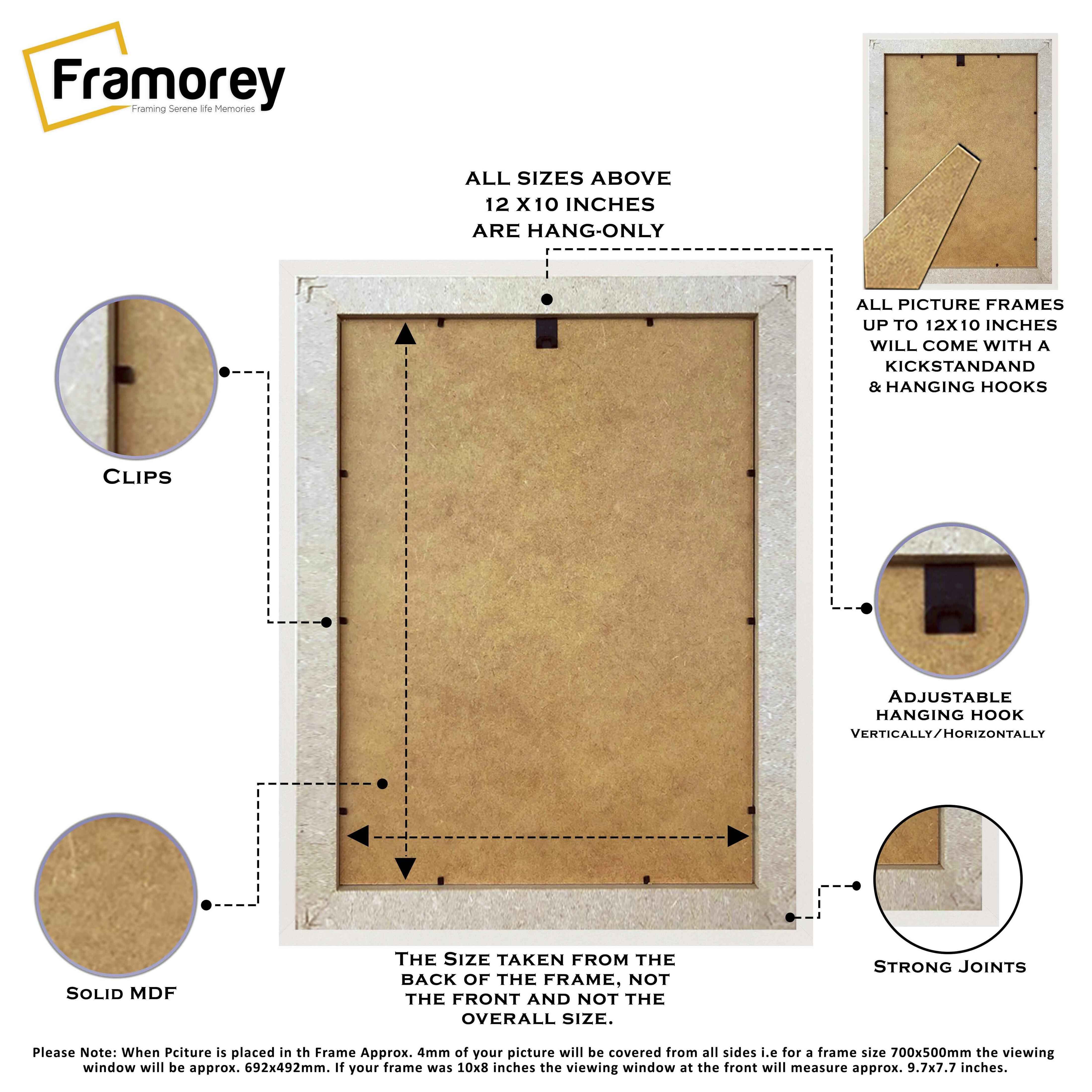 White Picture Photo Frames Handmade Wooden Effect Poster Frames