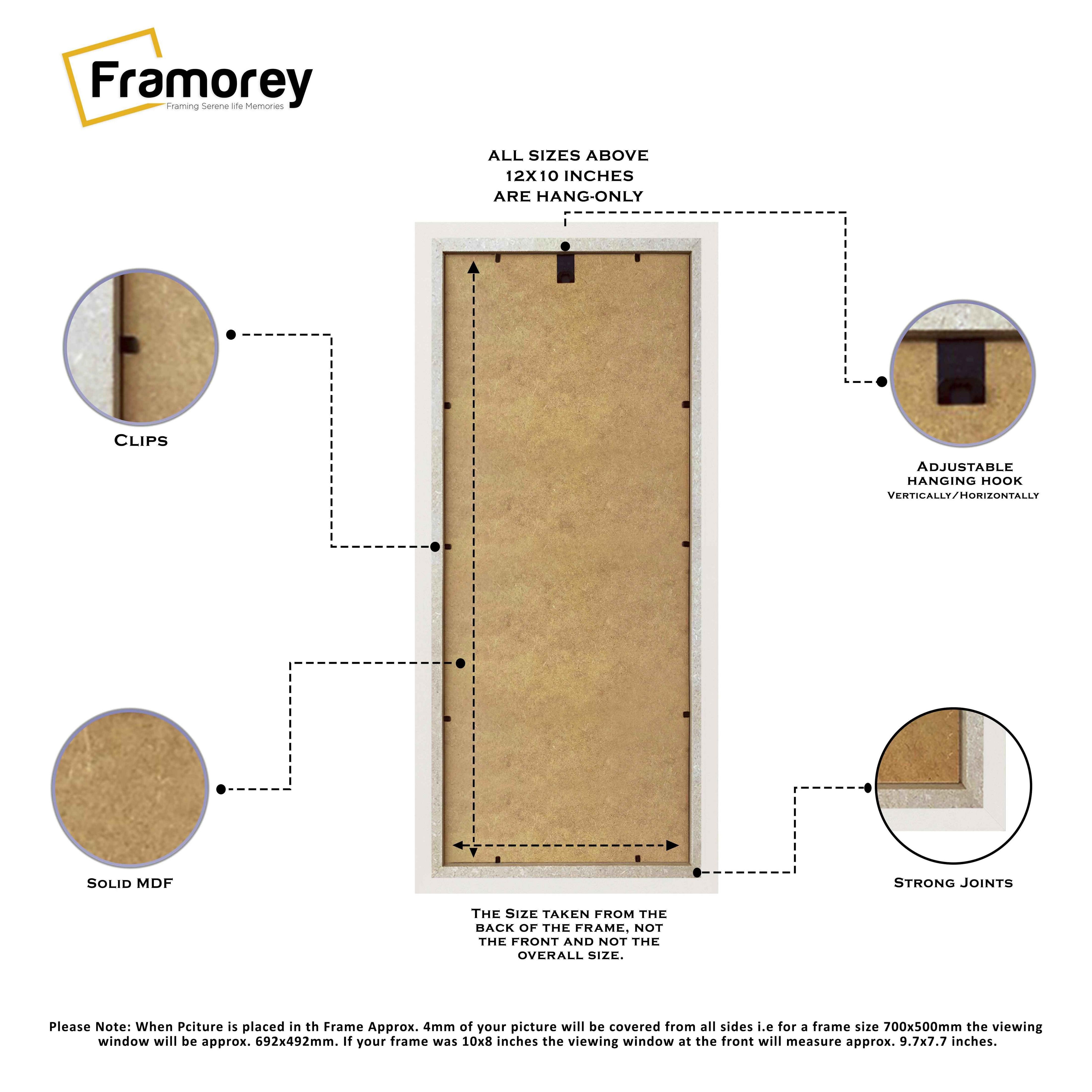 Panoramic Step Style White Photo Frame With White Mount