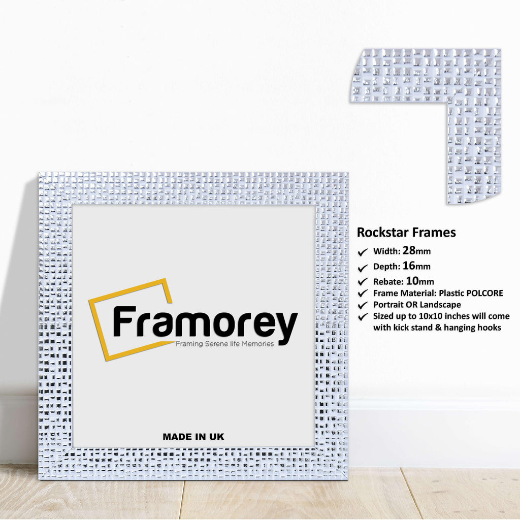 Square Size White Picture Frame Rockstar Style Photo Print Frame