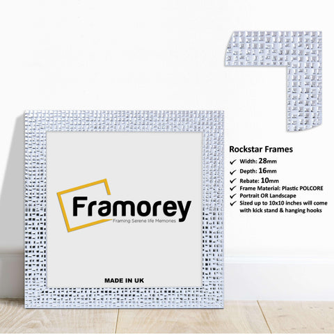 Square Size White Picture Frame Rockstar Style Photo Print Frame