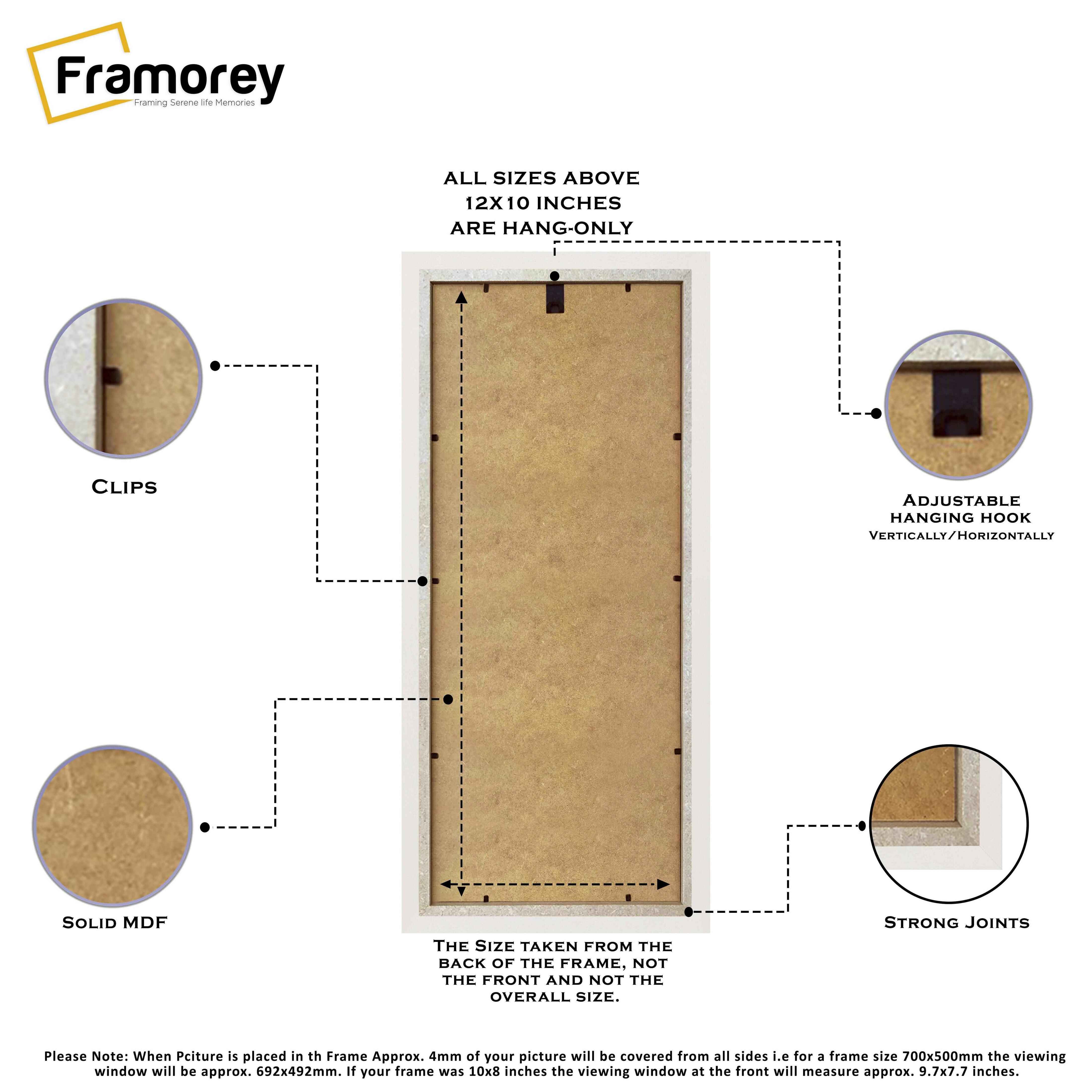 Flat Panoramic White Picture Photo Frame Wall Art Poster Frame With White Mount