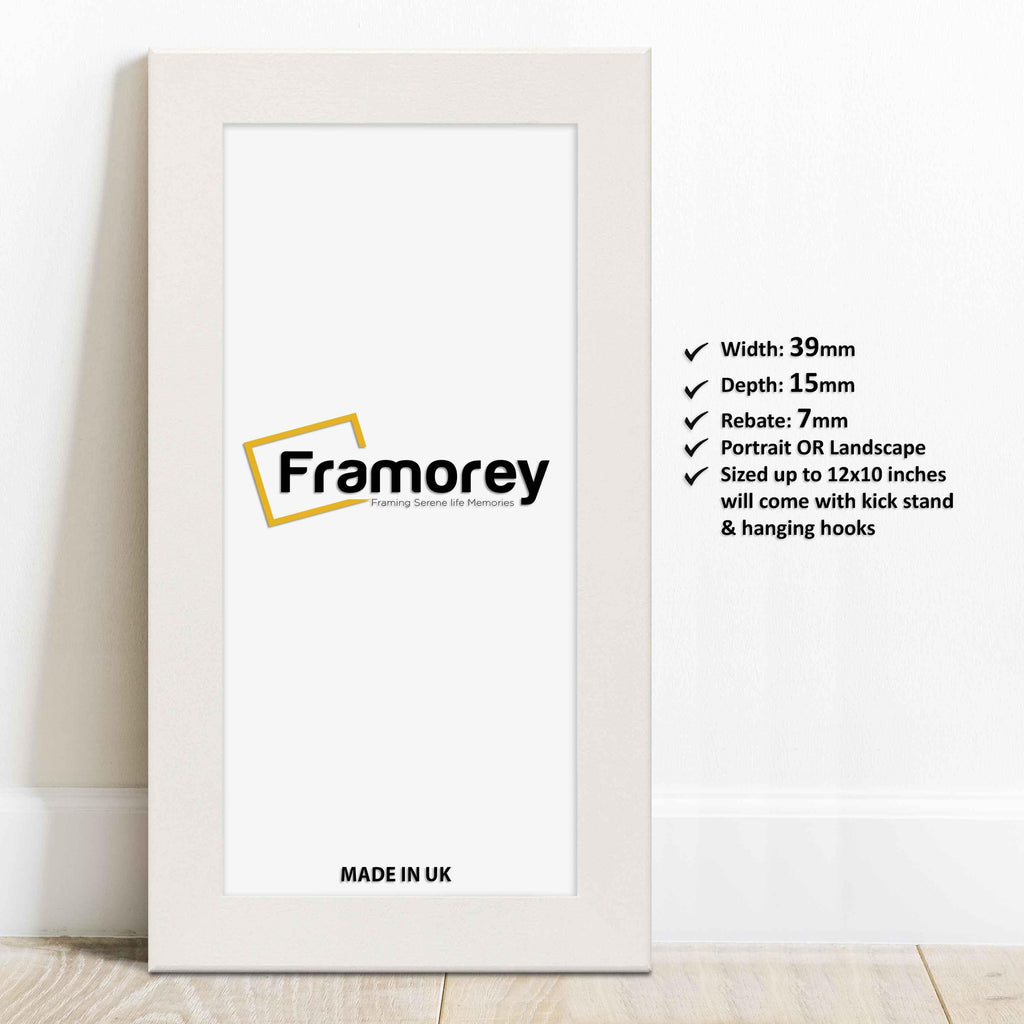 Panoramic White Picture Frames Handmade Wooden Effect Poster Frames
