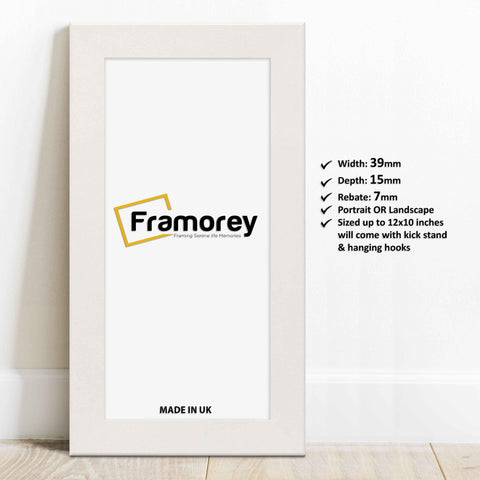 Panoramic White Picture Frames Handmade Wooden Effect Poster Frames