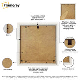 Flat Square White Poster Frame Wall Art Frame With Ivory Mount