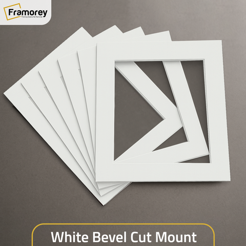 White Bevel Cut Mount For Home Decor Poster Frames