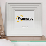 Square White Photo Print Frame Handmade Wooden Frame Placed on a Table