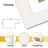 close view of white finish wooden picture frame with white mount Featuring Molding Side view, Texture and Material