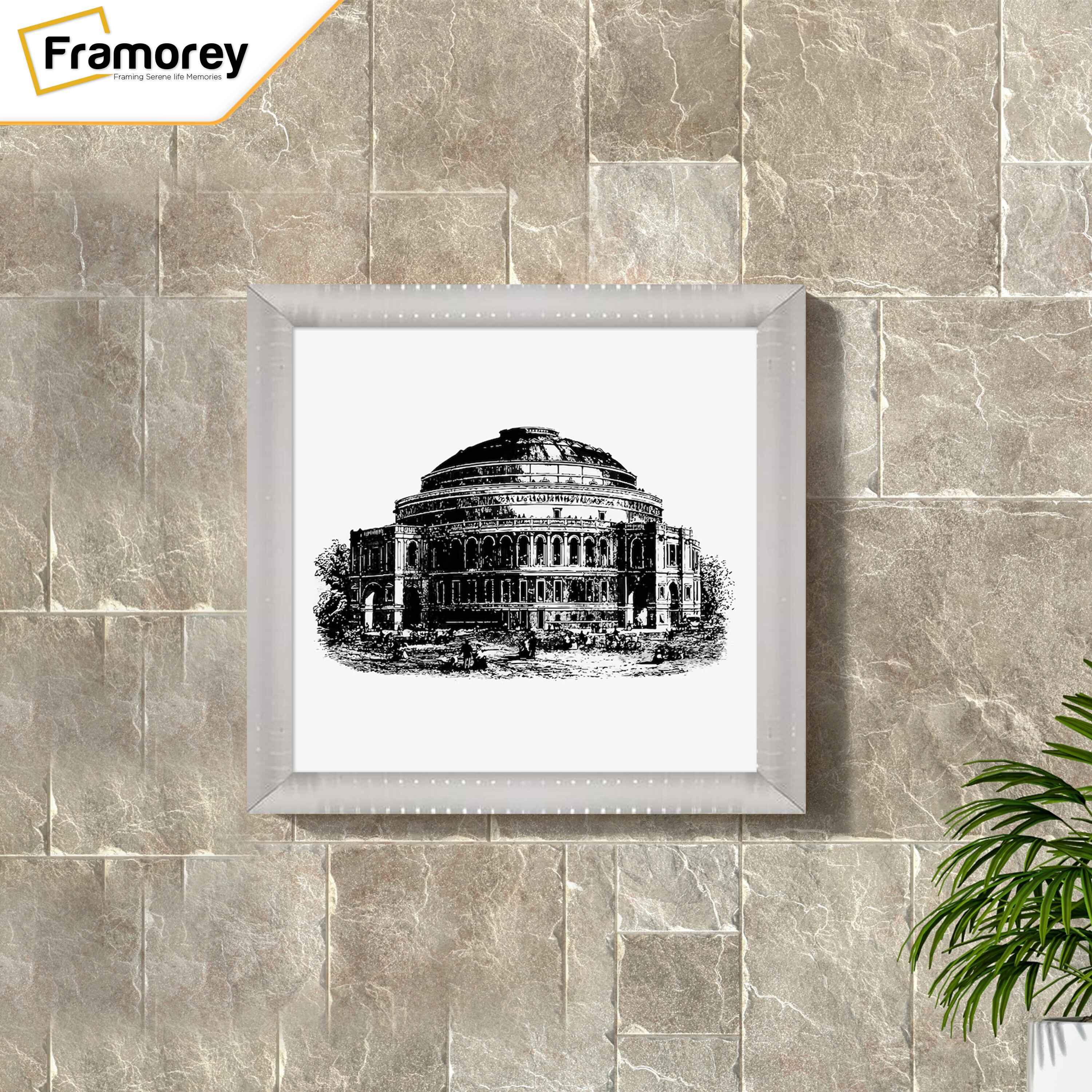 White Square Reverse Style Poster Frame is hanging on a wall