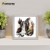 White Square Reverse Style Poster Frame with some picture in it placed on a flat surface.