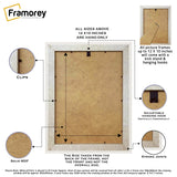 White Picture Photo Frames Handmade Wooden Effect Poster Frames With Ivory Mount