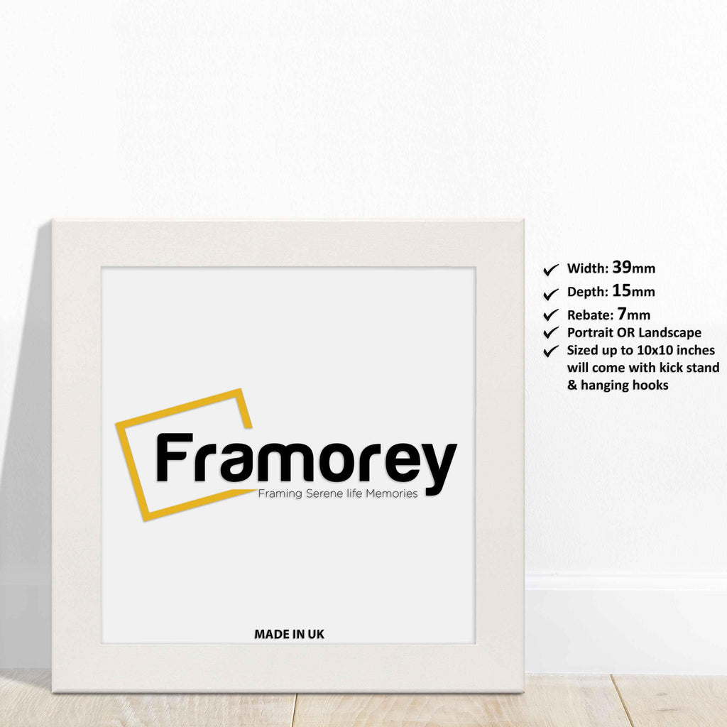 Square Size White Picture Frames Handmade Wooden Effect Photo Frames