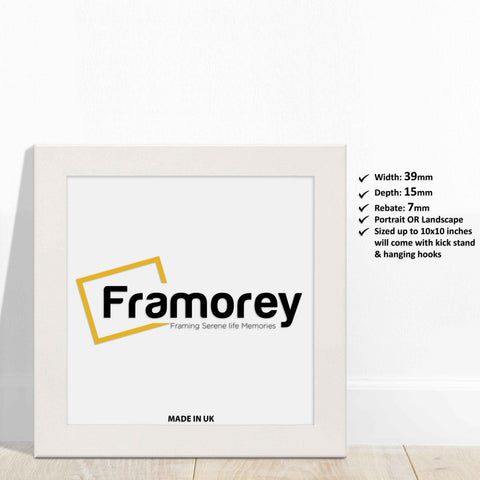 Square Size White Picture Frames Handmade Wooden Effect Photo Frames