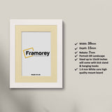 White Picture Photo Frames Handmade Wooden Effect Poster Frames With Ivory Mount